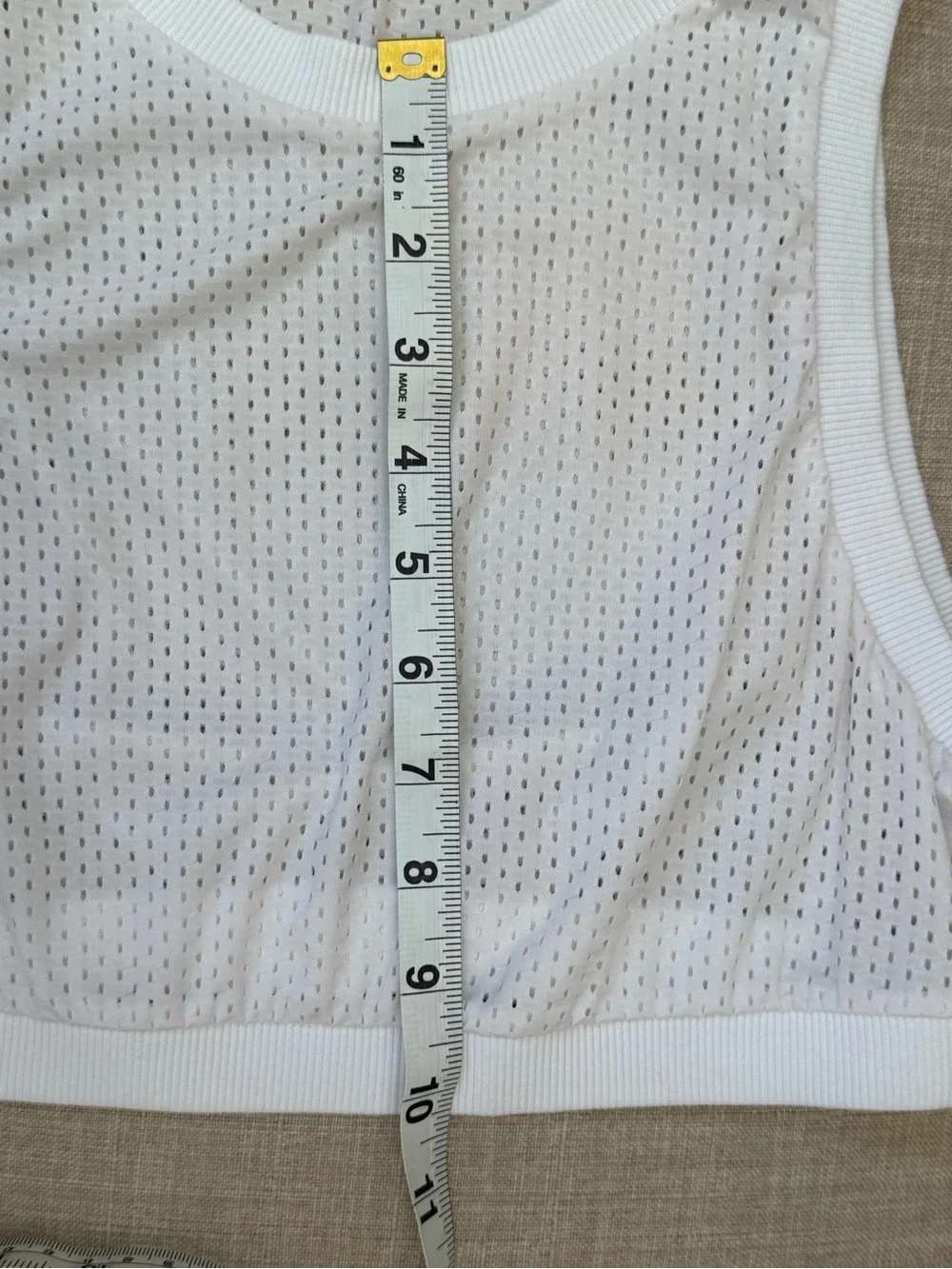 ALO All Star Bra Tank White Mesh Hot Summer Top! Medium Excellent Condition!